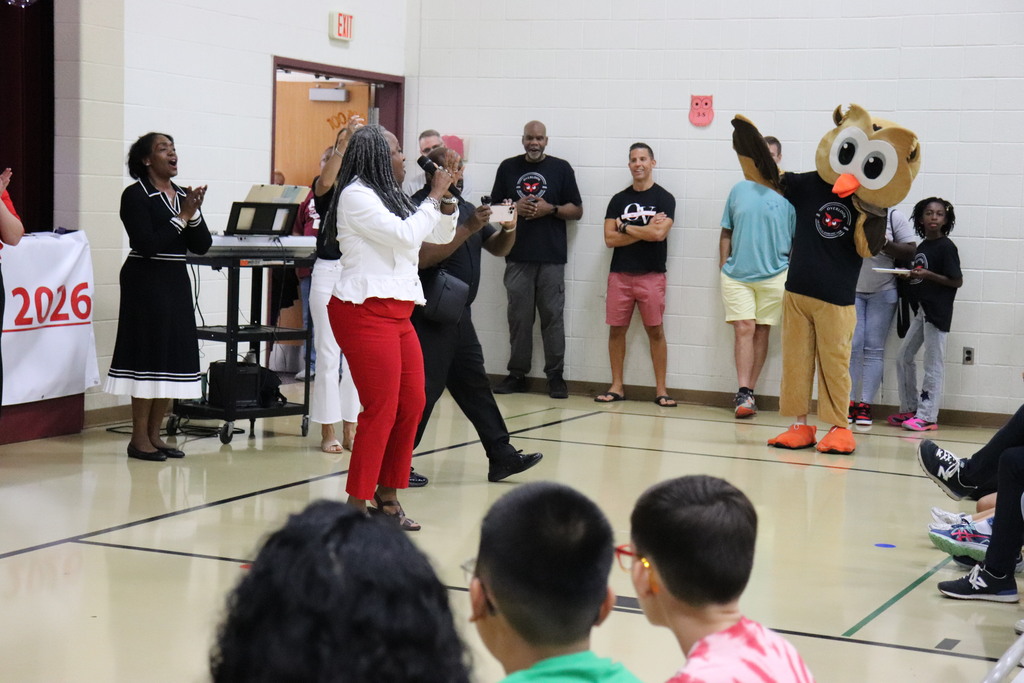 Staff lead the Overlook chant