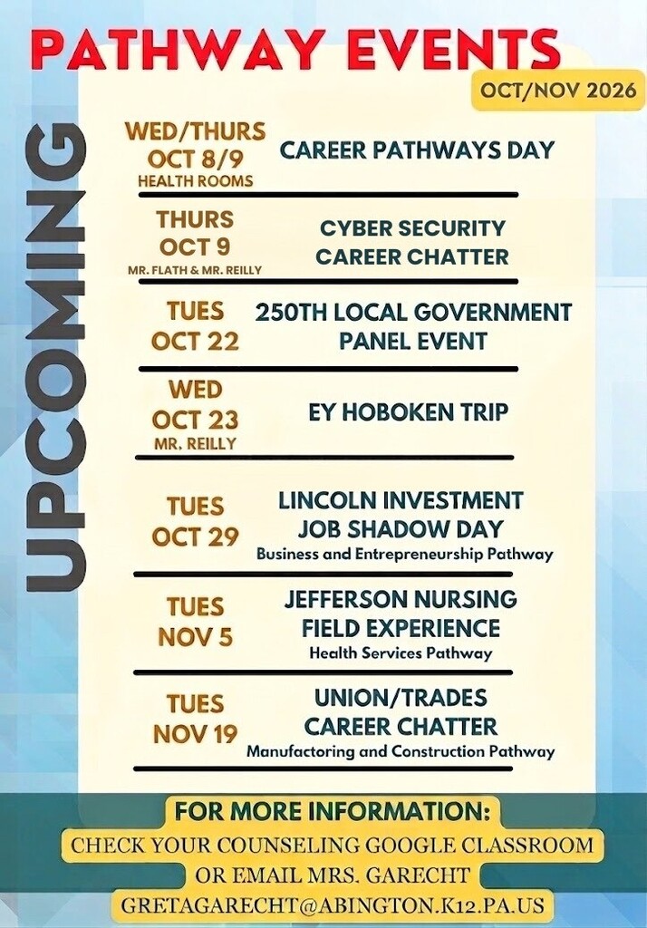 Pathways events calendar for Oct/Nov