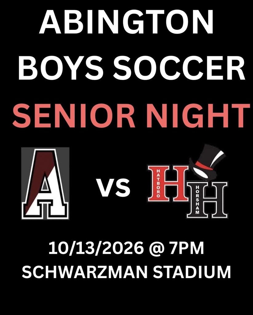 Flyer about Boys Soccer Senior Night on October 13, 2026 at 7 PM in Schwarzman Stadium