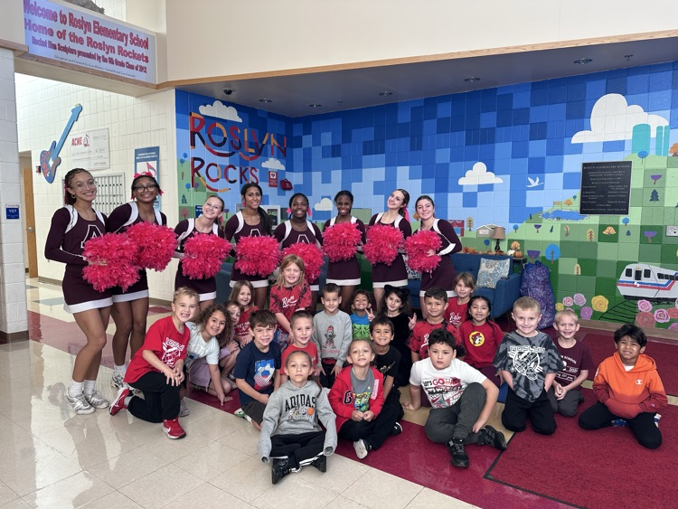 first graders and cheerleaders 