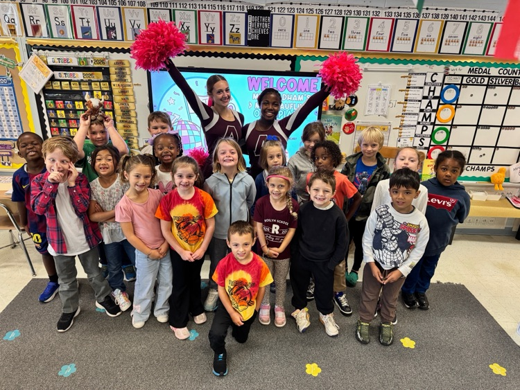 first graders and cheerleaders 