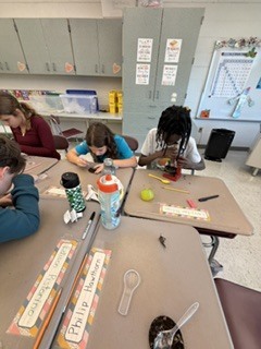 student observing soils