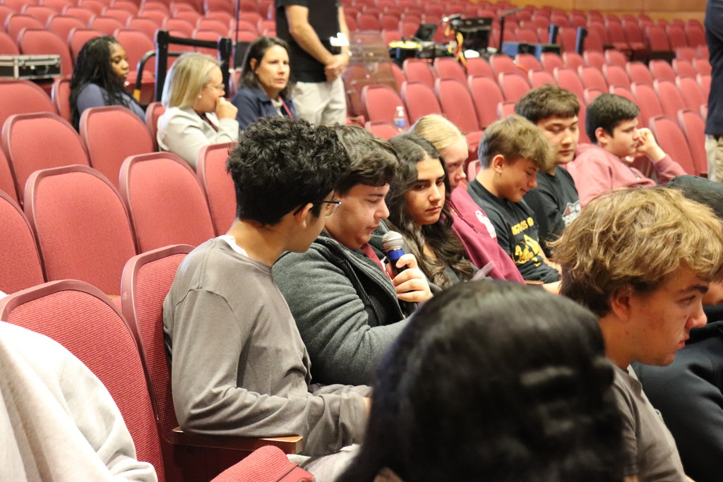 A student asks a question