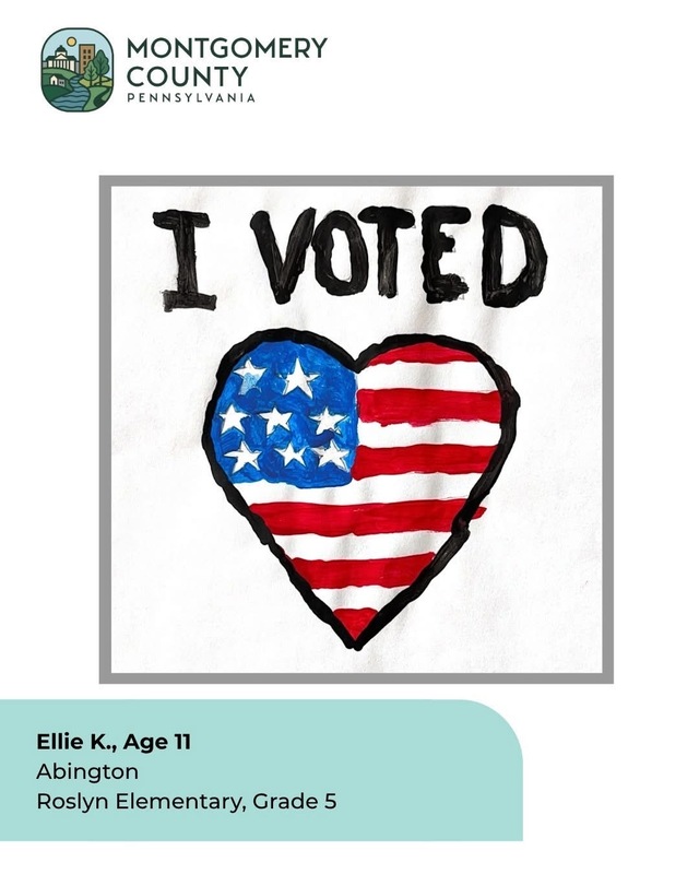 Ellie's design of a heart-shaped flag