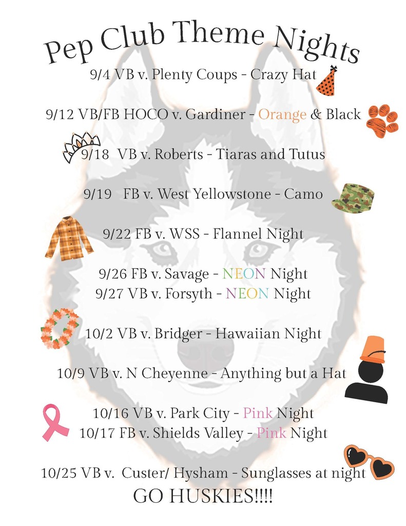 Pep Club Theme Nights