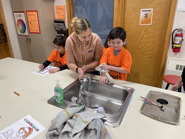 washing hands together