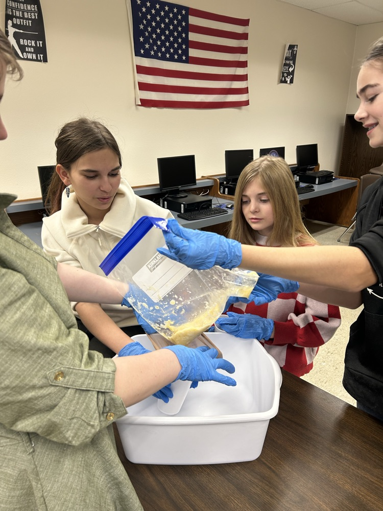 students doing hands on health