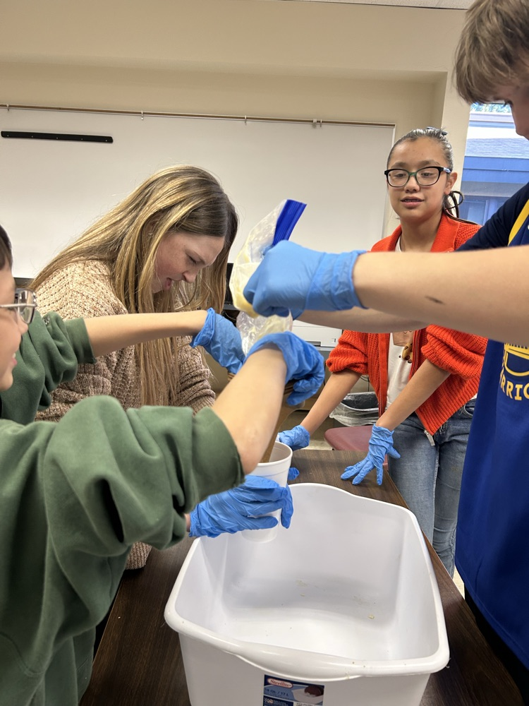 students in small groups