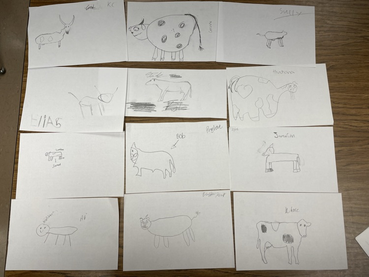 drawings of cows