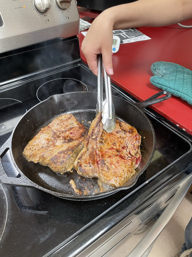 searing beef