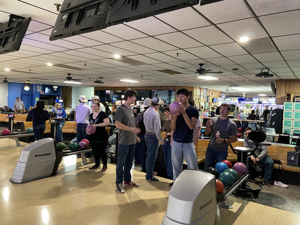 Picture of students bowling
