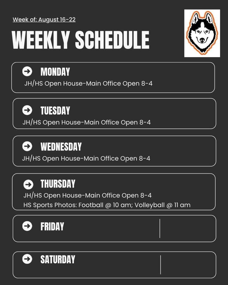 weekly schedule