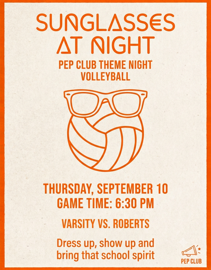 POSTER FOR THEME NIGHT 9/10 SUNGLASSES