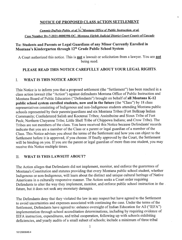 Class Action Notice