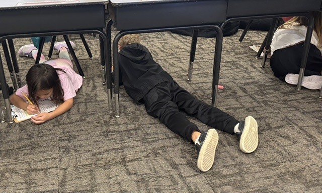 We got to do our independent work under our desks!