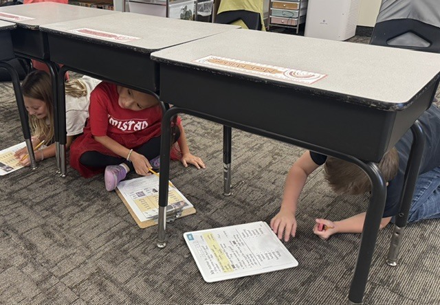 We got to do our independent work under our desks!