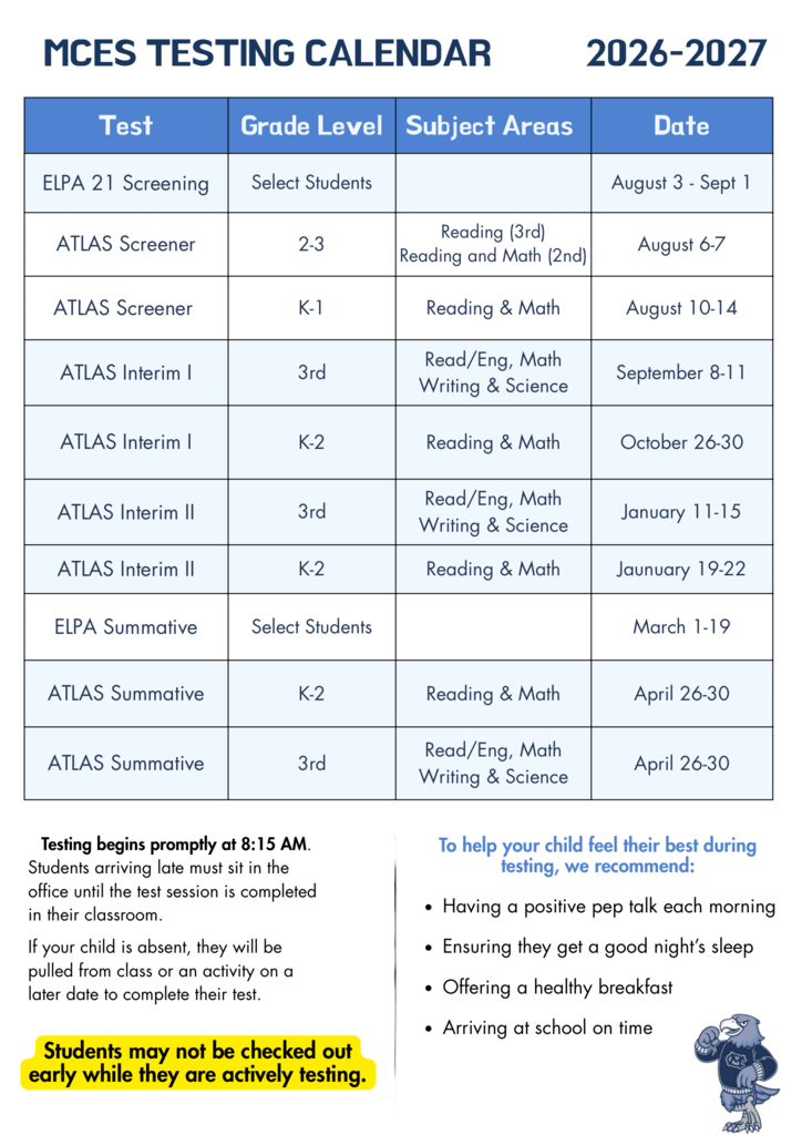Atlas Testing Calendar