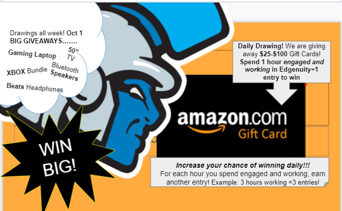 WIN PRIZES BY LOGGING INTO YOUR SCHOOL WORK!