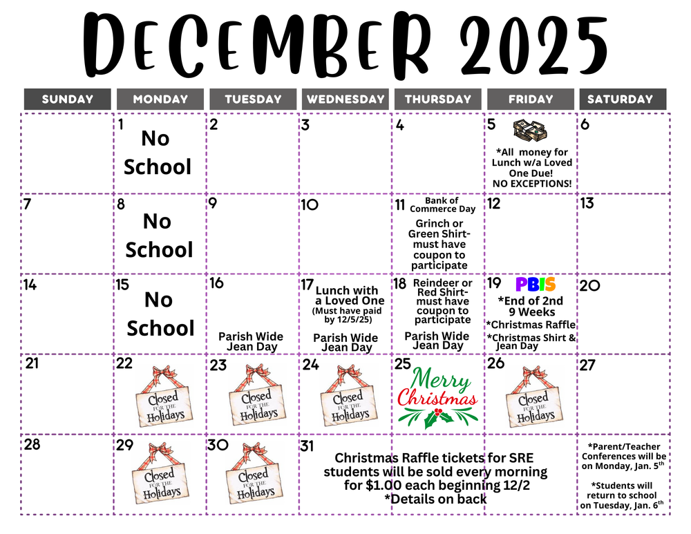 December 2025Calendar