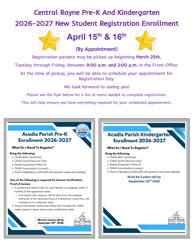Pre-k & Kindergarten Registration