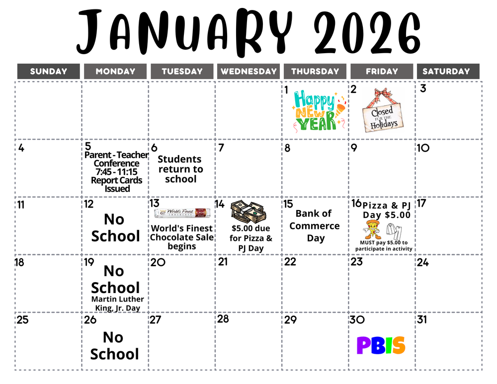 January 2026 Calendar