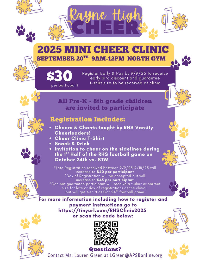 Cheer Clinic Registration Flyer