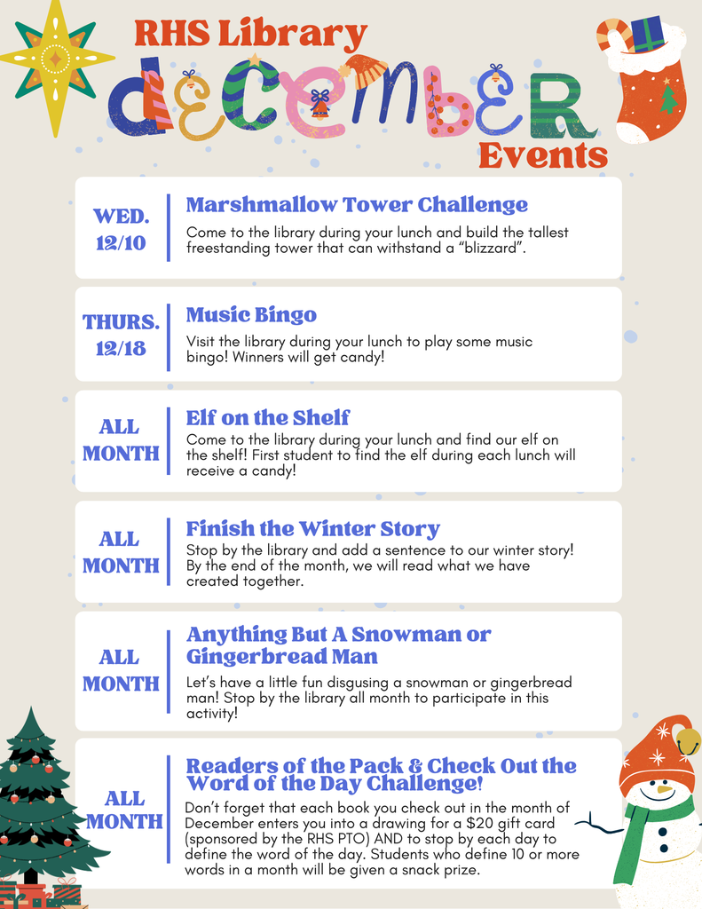 RHS Library December Calendar