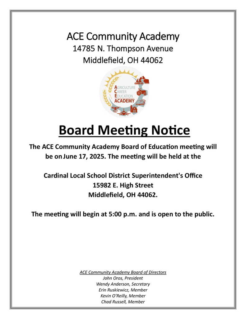 Monthly Board Meeting Notice - 6.17.2025