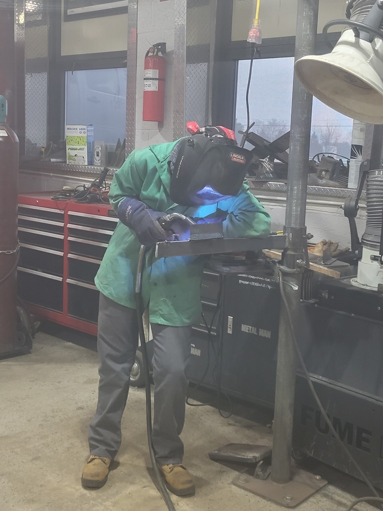 Students at ACE Academy are working hard in the welding lab. 