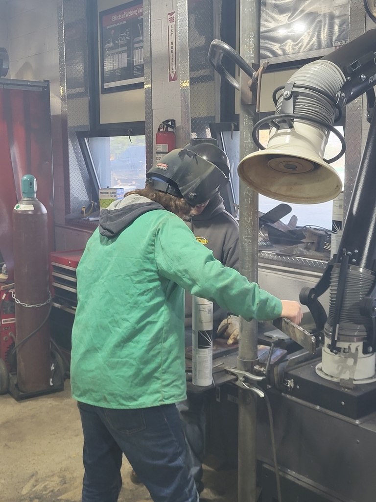 Students at ACE Academy are working hard in the welding lab. 