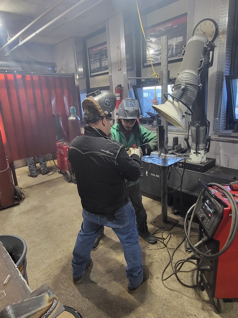 Students at ACE Academy are working hard in the welding lab. 