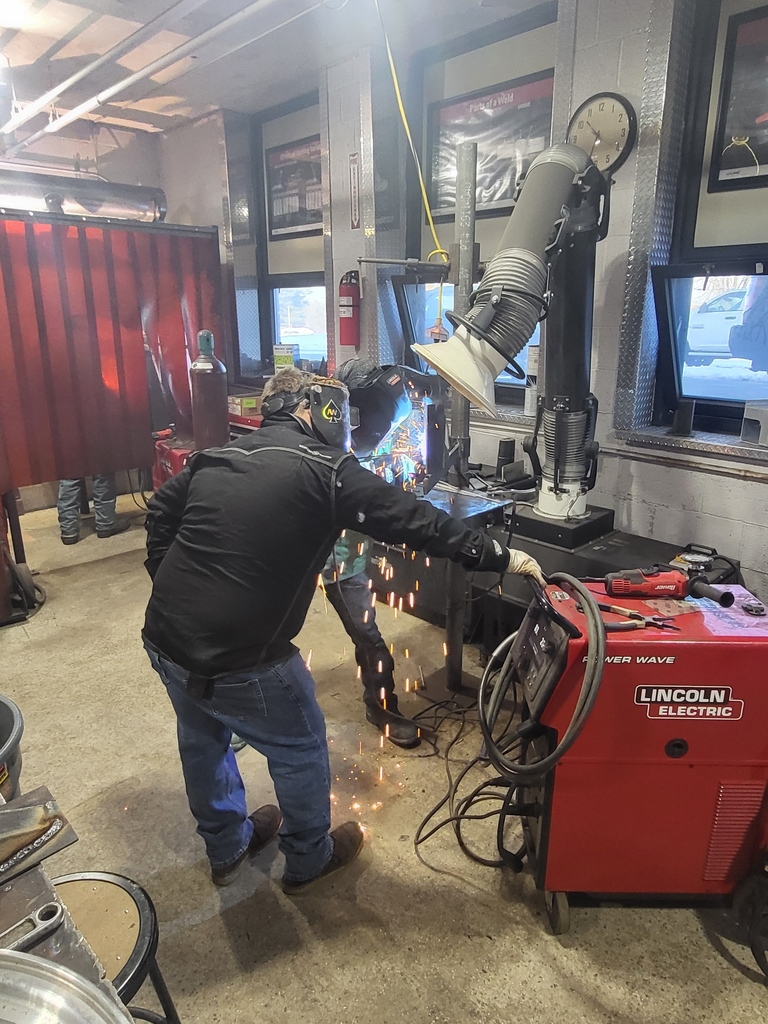 Students at ACE Academy are working hard in the welding lab. 