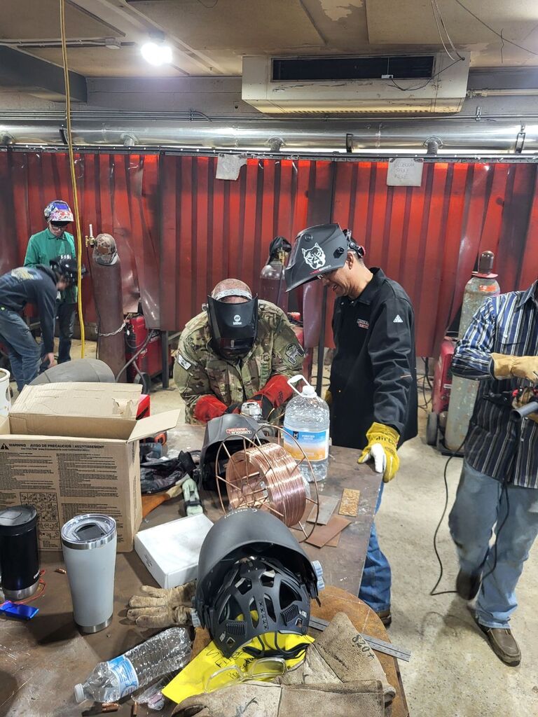 ACE Academy welding students work alongside students from Hawaii.