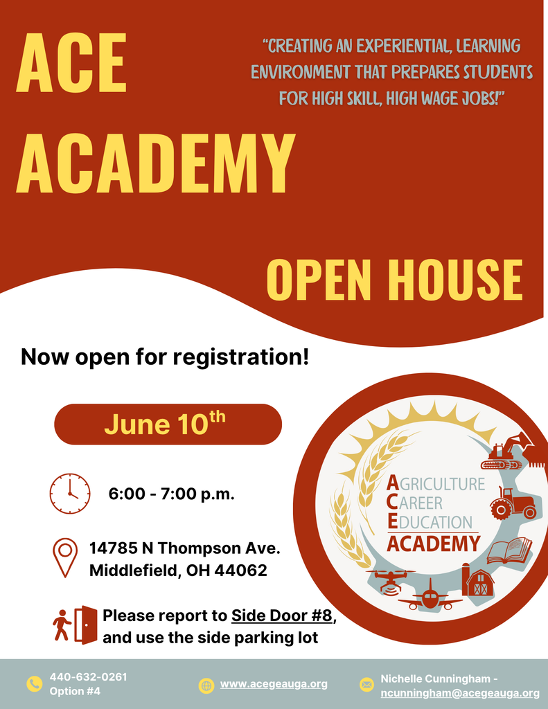 ACE Academy Open House - June 10th from 6:00 - 7:00 p.m.
