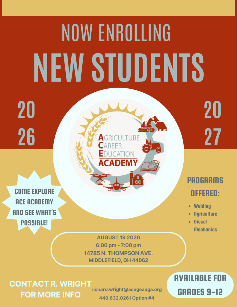 Upcoming ACE Academy events - first, enrollment seminar for new students and second, open house on Sept. 2nd. 