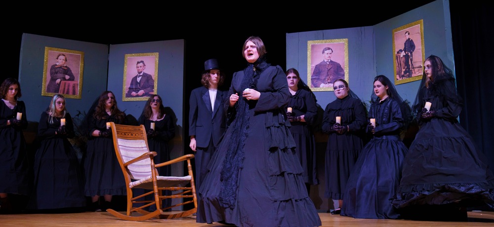 One act play cast on stage