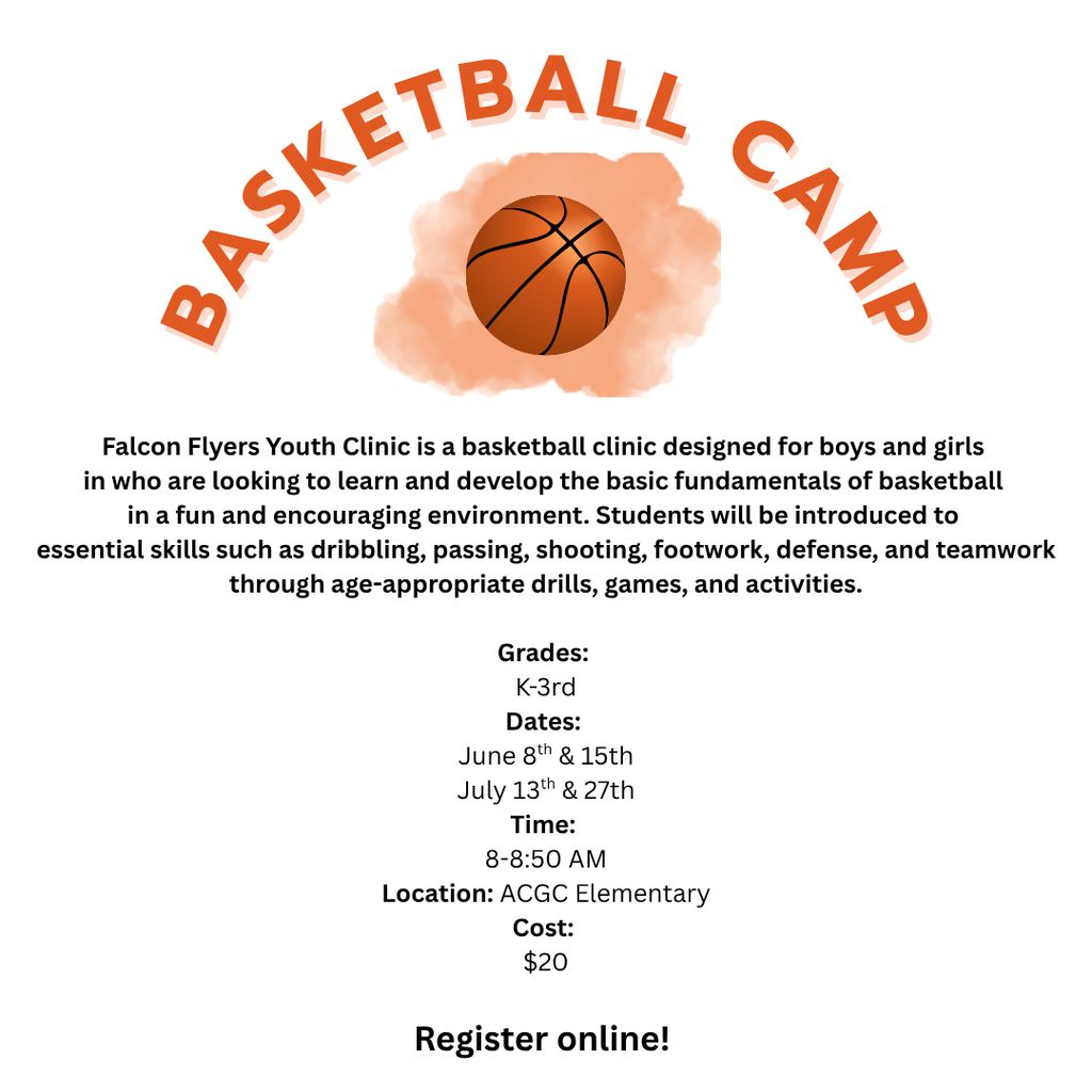 Falcon Flyers Youth Clinic is a basketball clinic designed for boys and girls in kindergarten through 3rd grade who are looking to learn and develop the basic fundamentals of basketball in a fun and encouraging environment. Students will be introduced to essential skills such as dribbling, passing, shooting, footwork, defense, and teamwork through age-appropriate drills, games, and activities. Our focus is on building confidence, improving coordination, and helping young athletes develop a love for the game while learning the importance of effort, sportsmanship, and having fun.