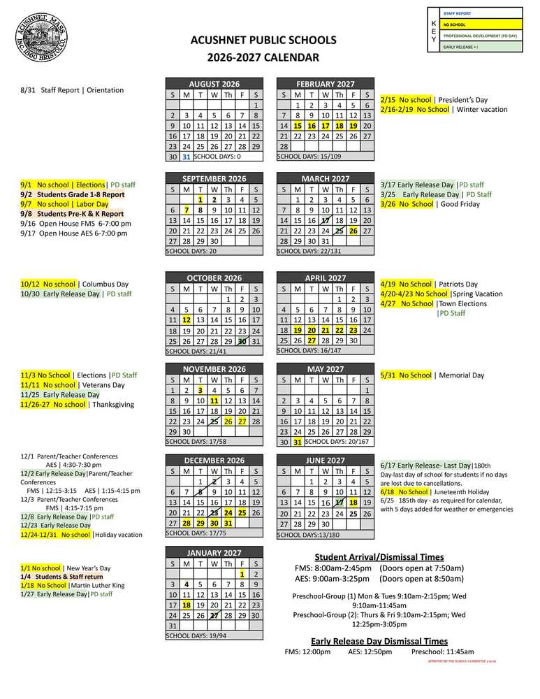 26-27 School Year Calendar