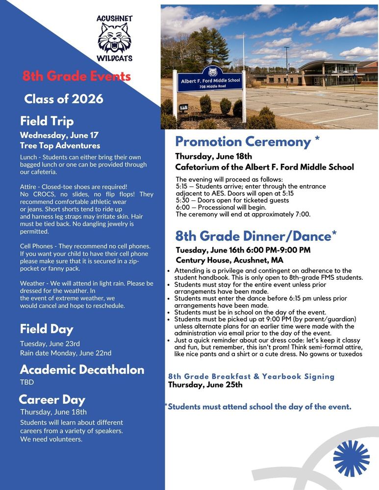 8th grade Promotion and End of Year Events