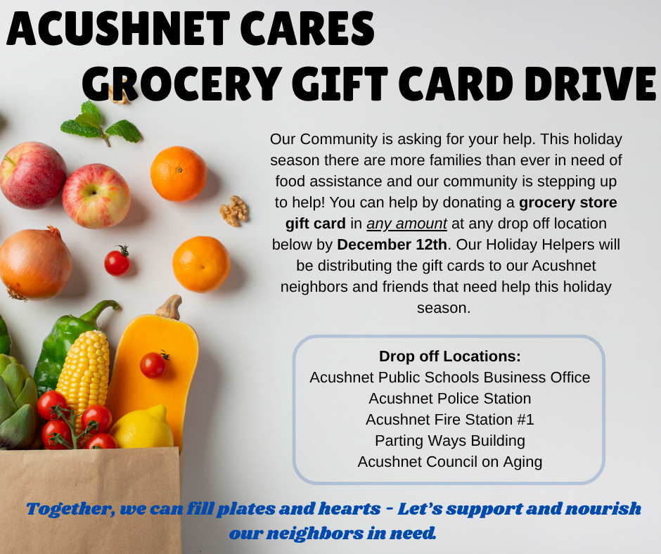 Acushnet Cares Gift Card Drive