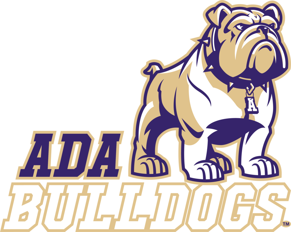 purple and gold bulldog logo