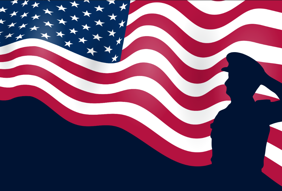 American Flag with a salute 