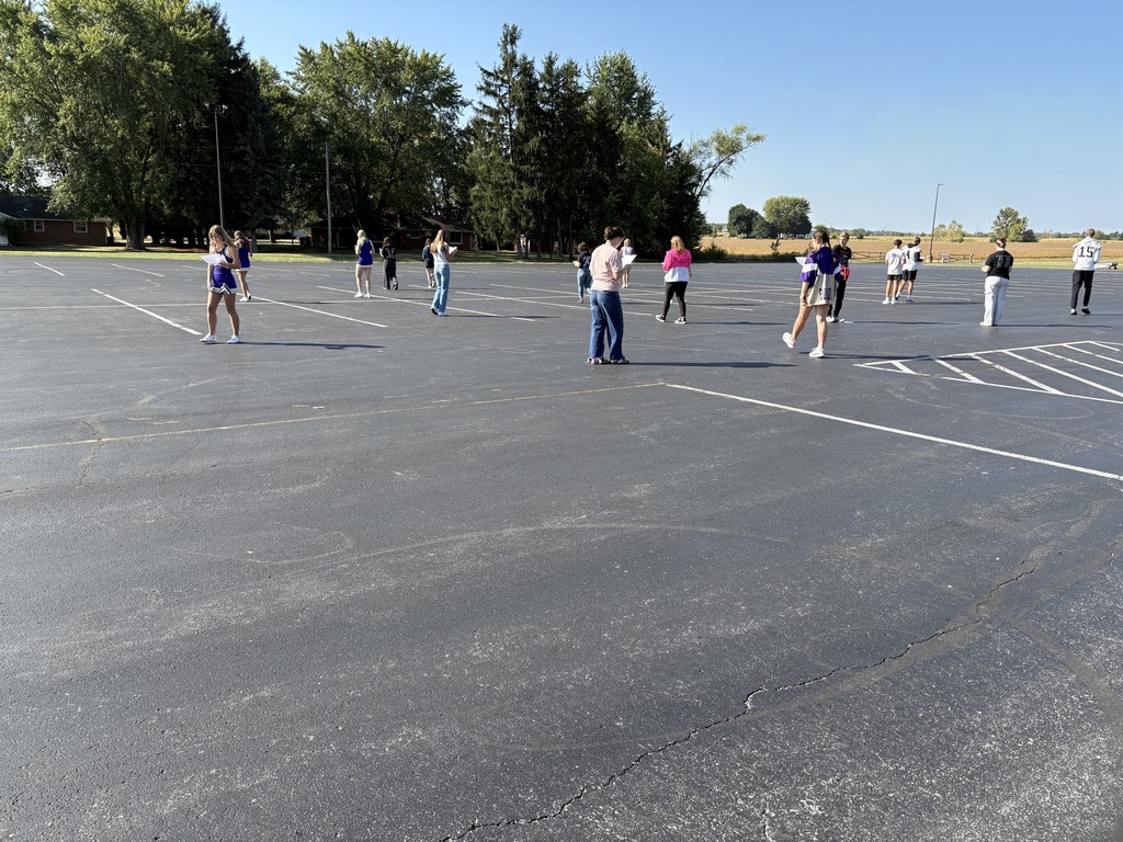 Students walking in parking lot