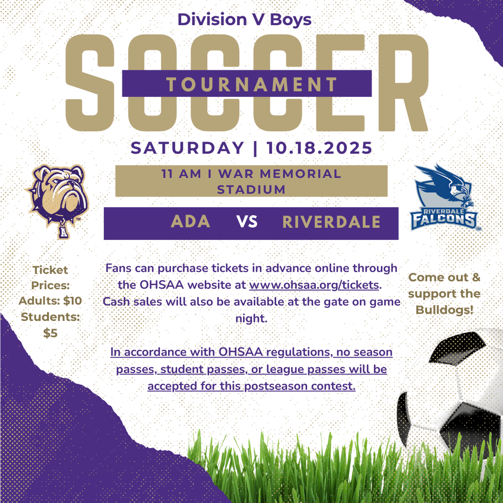 Ada Boys Soccer vs. Riverdale Saturday, Oct. 18, 2025