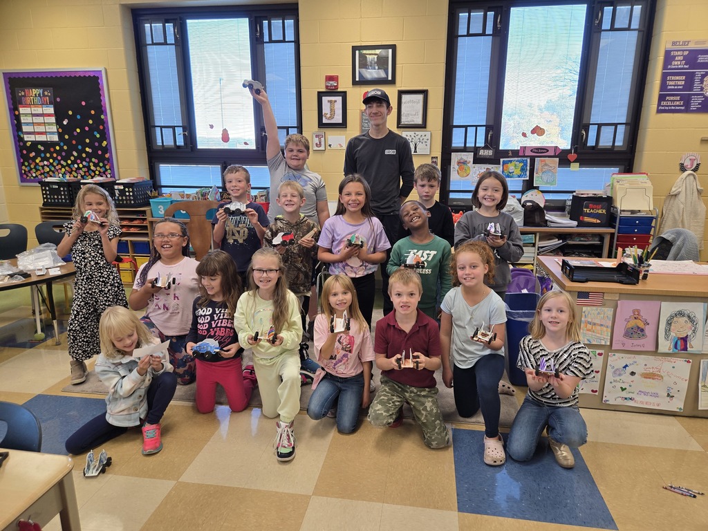 2nd graders with GROB volunteers