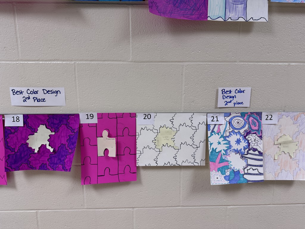 8th-grade math students put their creativity and geometry skills to work by designing tessellations during their study of transformations! After completing their designs, students nominated their favorites and voted for winners in four fun categories.