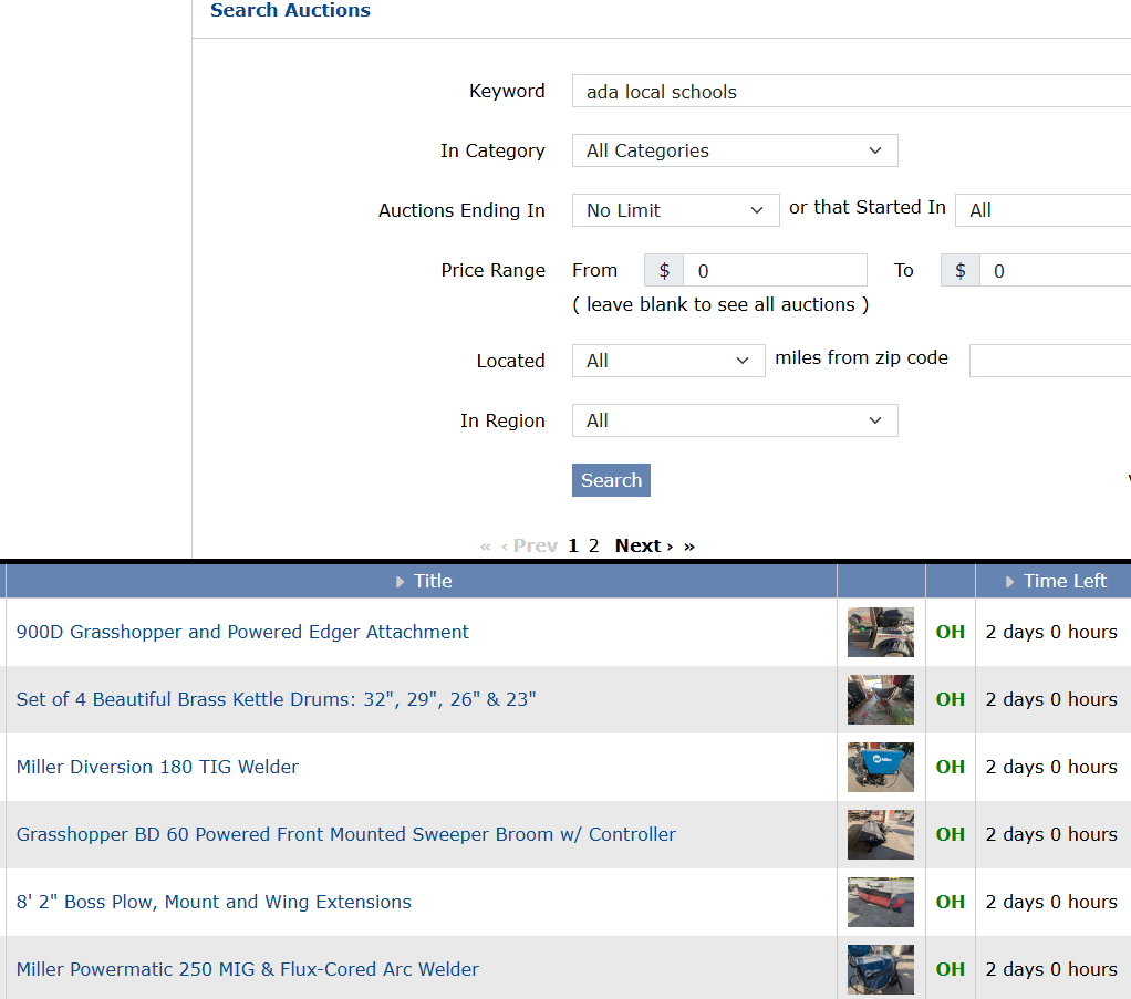 Ada Exempted Village Schools Online Auction is wrapping up soon — and this is your final chance to get your bids in