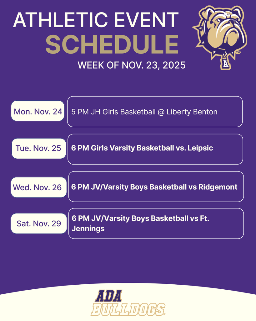 Nov 23rd weeks athletic schedule