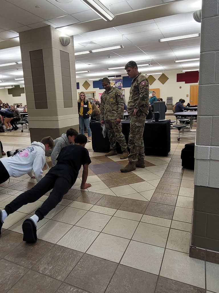 Students doing push ups