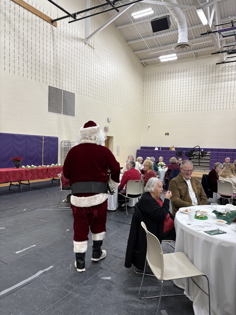 Santa walking around the luncheon